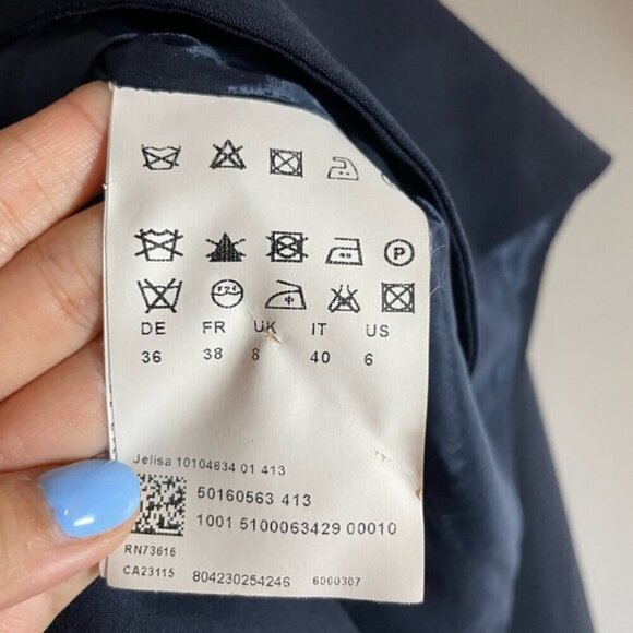 BOSS HUGO BOSS VIRGIN-WOOL SINGLE-BREASTED JACKET BLAZER SIZE 6 - Picture 5 of 9